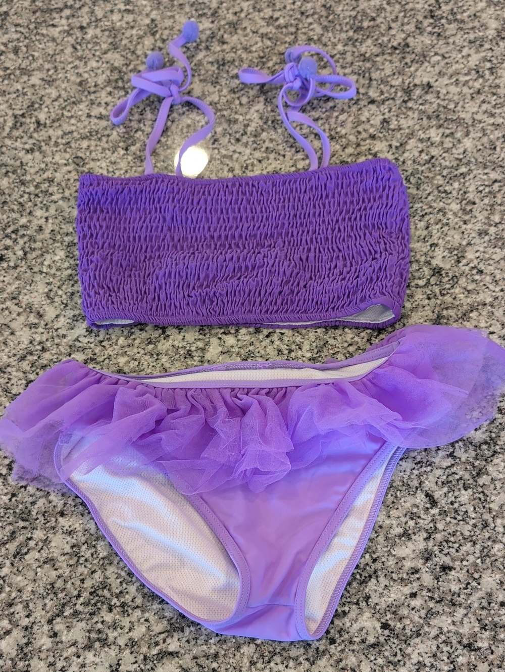 Girls Purple Ruffle Bikini Set - Kids Swimwear